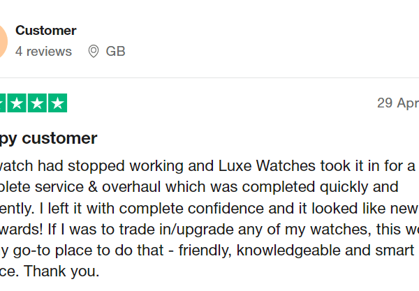 Customer review: happy customer