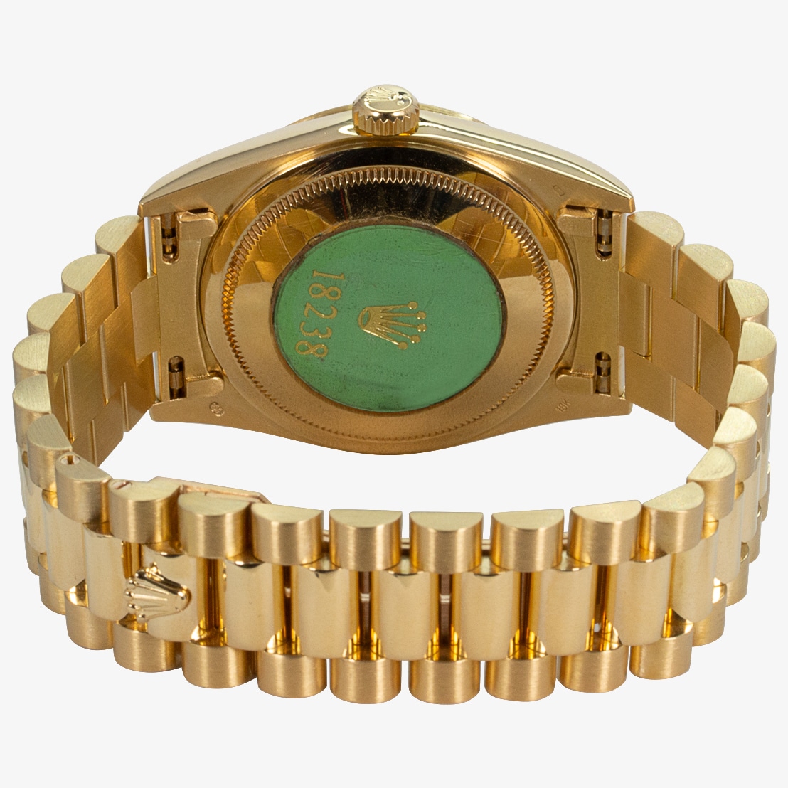 Rolex Oyster Perpetual DayDate 18kt Yellow Gold Ferrite Stone Dial