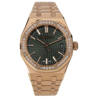 Audemars Piguet Royal Oak Diamond Bezel 18kt Rose Gold 37mm Automatic Watch 15551OR.ZZ.1356OR.06
