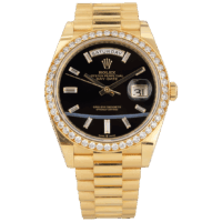 Rolex Oyster Perpetual Day-Date Factory Set Black Onyx Dial 228348RBR
